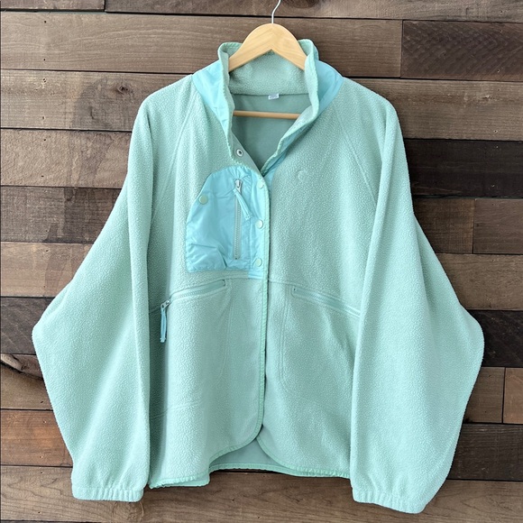 ZYIA Active Women's Heidi Fleece Jacket in Light Green Teal - Picture 3 of 9